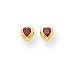 14K Heart Ruby Earrings