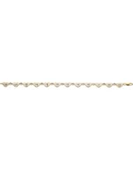 Clevereves 14K Yellow Gold White Gold 7 Inch Tt Cross Heart Bracelet
