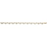 14K Two Tone Cross Heart Bracelet - 7 inches