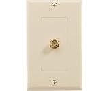 Steren CATV Decora Style Wall Plate with Gold-Plated F Jack