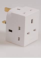 3 way fused adaptor, electrical fittings, 13 amp fuse