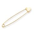 14k Polished Moveable Large Heart-Shaped Safety Pin Charm - Measures 8x51mm - JewelryWeb
