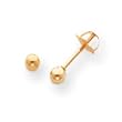 Earrings 14k Gold Polished 3mm Ball