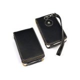 Eforcity Black Leather Case with Strap and Belt Clip for Apple iPod Video 60GB / 80GB / iPod Classic BONUS Screen Protector!!