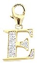 14k Gold Diamond Initial E Charm (1/10 cttw)