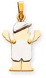 Boy With Cap And Wings Charm, Yellow/White Gold