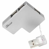 USB Hub, Portable, 2.0/1.1, 4 Port, Plug and Play, Gray (CCS10326)