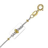14k Two-Tone WY 18 Inch X 1.0 mm Saturn Link Necklace - O Ring Clasp