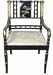 Best Quality - 36" Black Lacquered Asian Regency Decorative Chair w/ Silk Cushion - 2 Colors