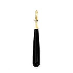 14k Gold & Black Onyx Drop Pendant by Black Onyx Pendant