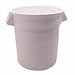 Brute Round Container, 10-gal. 15-5/8" dia. x 17-1/8" h., White, Lid Sold Separately