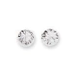 14k White Small Diamond-Cut Half Ball Stud Earrings