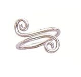 Toe Ring - 14kt White Gold Swirl