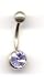 Titanium Aztec Gold Jeweled Navel Bar with a Vitrial Light Swarovski stone in 14 gauge by 3/8