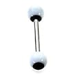 Stainless Steel with UV White/Black Barbell Sold as a Pair