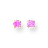 14k 3mm Synthetic Rose BirthStone Earrings