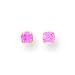 14k 3mm Synthetic Rose BirthStone Earrings