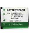 Olympus Olympus LI-40B/LI-42B/Nikon EN-EL10/Fujifilm NP-45/Pentax D-Li63/Kodak KLIC-7006/Casio NP-80 Replacement Lithium-Ion Battery (1200 mAh) camera