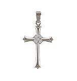 Cross Charm in 14kt. White Gold with Diamond Accents