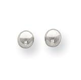 14k White Gold 4mm Ball Childrens Earrings