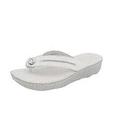 Hush Puppies Burst | Ladies Sandals White Leather by Hush Puppies