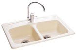Kindred DC2233/80/04 22-by-33-Inch Double Bowl Drop-In Composite Kitchen Sink