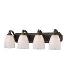 IMAGE OF ELK Lighting 570-4B-SW Arco Baleno 4 Light Bath Vanity Light in Aged Bronze with Snow White glass