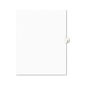 Avery-Style Legal Side Tab Divider, Title: 37, Letter, White, 25/Pack