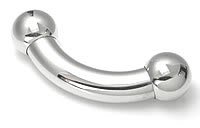 316L Surgical Steel Bent Curved Barbell 00g 00 Gauge