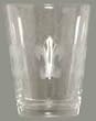 Individually Hand Etched Fleur De Lis Ring Rocks Glass 4.5"H Set / 4