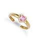 Jewelco London 9ct Solid gold hand finished Toe Ring rub-over set with a heart shaped pink cubic zirconia stone