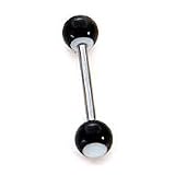 Stainless Steel with UV Black/Gray Barbell Sold as a Pair