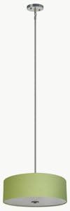 Whitfield Lighting SH2207-RLSS Modena - Four Light Chandelier, Satin Steel Finish with Rich Lime Glass