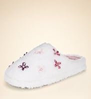 Per Una Ribbon Floral Button Mule Slippers
