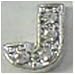 Crystal Letter J Floating Charm for Heart Lockets