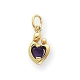 14k Heart Shaped .20AM Mother & Child Pendant