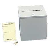 Buddy Products 5620-32 Recycled Steel Suggestion Box W/Locking Top, 8-1/2W X 8D X 9-3/4H, Platinum