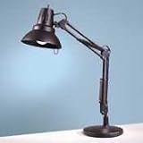 Electrix Illumination 2225Z-BK Portable Swing Arm Incandescent Desk Lamp, 28 Reach, Metal Shade/Base, Black