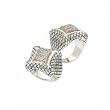 925 Silver & Diamond Contemporary-Style Ring with 18k Gold Accents (0.26ctw)- Sizes 6-8