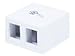 Monoprice Keystone Jack Surface Mount Box - UL Listed, 2-Port, Jacks Not Included, TAA, No Logo, White