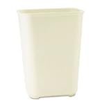 (Price/EA)Fire-Resistant Wastebasket, Rectangular, Fiberglass 10gal, Beige