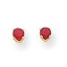 14k 3mm Ruby Childrens Earrings