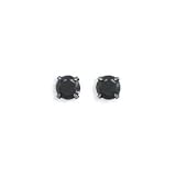 Black CZ 316L Surgical Steel Stud Earrings 4mm