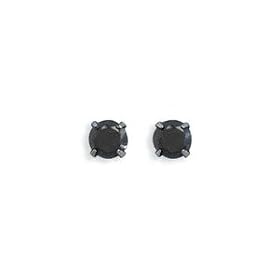 Black CZ 316L Surgical Steel Stud Earrings 4mm