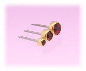 Blomdahl Gold Titanium Earrings - Garnet