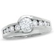 ZALES 1 CT. T.W. Diamond Bezel Set Engagement Ring in 14K White Gold