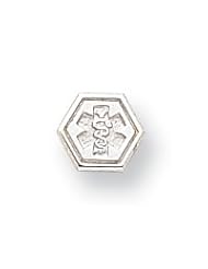 Sterling Silver Non-enameled Attachable Emblem Medical Charm