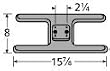 Cast Iron H-shaped Twin Burner for Turco, PGS, MHP, Thermos, Jacuzzi, Sunbeam, Arkla, Falcon, Broil-Mate, ProChef, Broil King, Roper, Ellipse, Sterling/Shepherd, Kenmore, Charmglow and Arkla