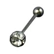 316 Surgical Stainless Steel Barbell with Clear CZ Sold as a Pair