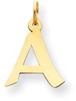 Block Letter Charm, Yellow Gold